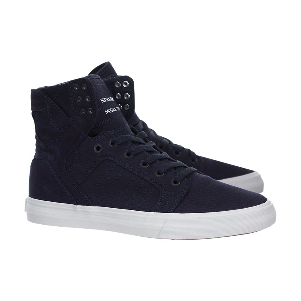 Baskets Montantes Supra SkyTop D Bleu Marine Navy/White Homme | VKI-25750738